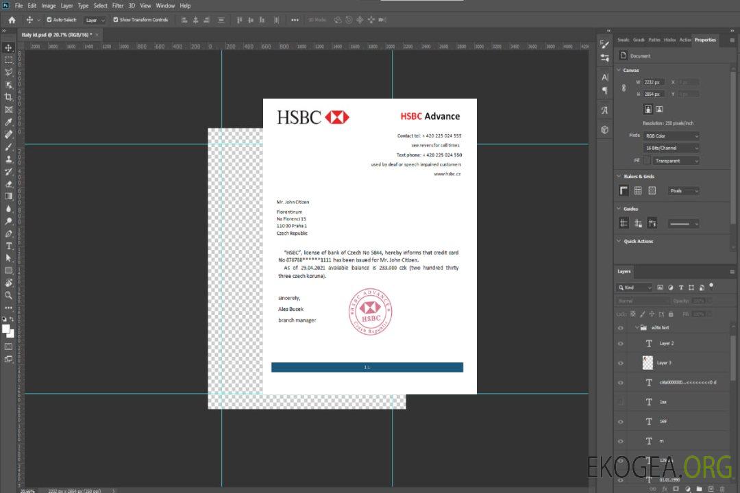 Tchèque , HSBC , reference template